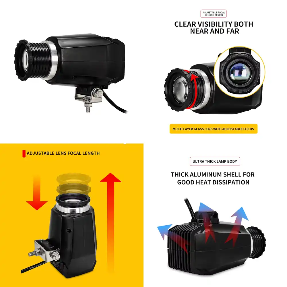 20W IP67防水安全警告プロジェクターランプ、ロゴ投影付 - Vehicle Heavy Equipment のレビューと価格