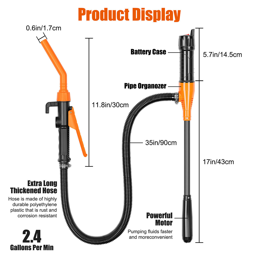 ポータブル電動液体移送ポンプ オレンジ 2バッテリースロット - Diesel Water Pump のレビューと価格